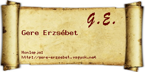 Gere Erzsébet névjegykártya